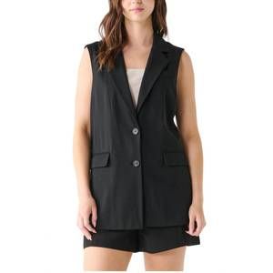 NEW BLACK TAPE sleeveless blazer vest in black